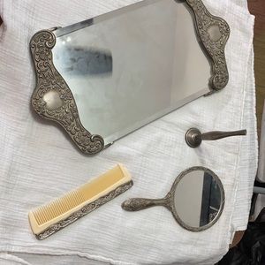Vintage Silverplated Vanity set